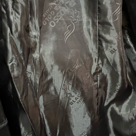 R Rosso Italian Black Leather Jacket L - Picture 4 of 5